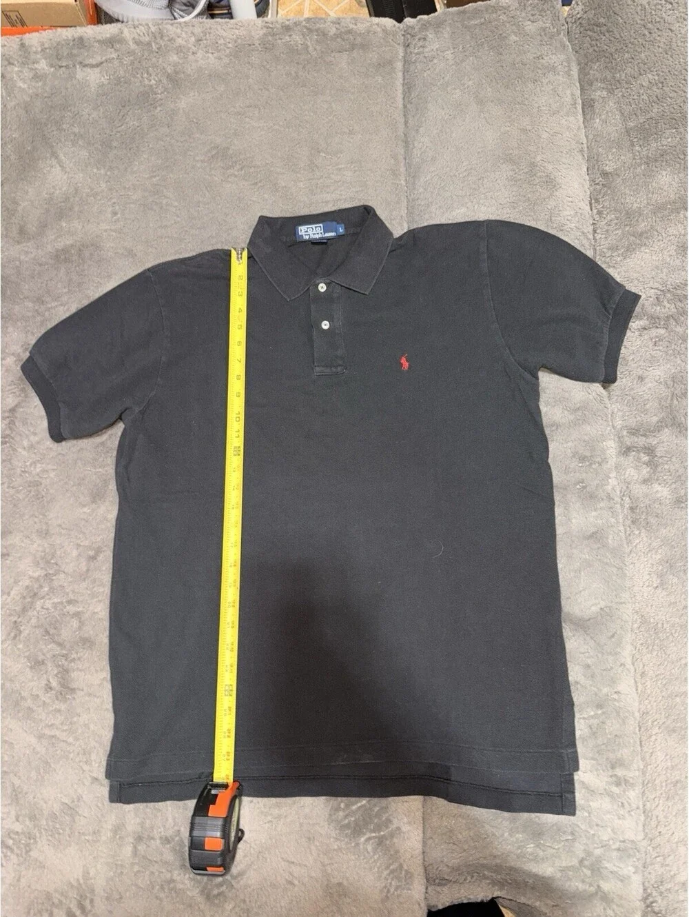 Polo Ralph Lauren Mens Large Black Red Pony Short Sleeve
